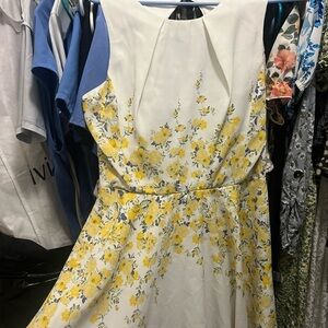 Teeze Me Yellow and White Floral Midi Dress